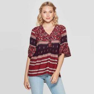 Knox Rose Boho Top Americana, Size Small
